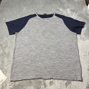 Theory Essential Crew Neck Wool T-Shirt Men Gray Short Sleeve Designer Sz XL